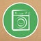 Washer icon, vector sign of cute kawaii washing machine