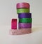 Washi tape masking tape rolls stack art craft diy home decor colorful glitter gift wrapping