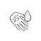 Washing arm hand drawn outline doodle icon.