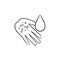 Washing arm hand drawn outline doodle icon.