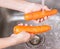 Washing Carrot Vegetables