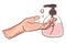 Washing cLEAN hands with soap. Handwashing.Personal hygiene. Disinfection, sanitizer skin care. illustration drawing