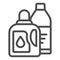 Washing detergent line icon. Detergent container vector illustration isolated on white. Laundry liquid outline style