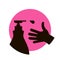 Washing Hands. Daily Personal Care. COVID-19 hygiene promotion. Please wash your hands. Pink and black.