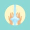 Washing hands round vector Illustration