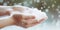 Washing Hands with Soap Closeup. Woman Wash her Palms, Soapy Arms, Washing Hands