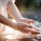 Washing Hands with Soap Closeup. Woman Wash her Palms, Soapy Arms, Washing Hands