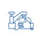 Washing hands,wash crane line icon concept. Washing hands,wash crane flat  vector symbol, sign, outline illustration.