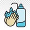 Washing hands / wash hand thoroughly with soap - Flat icon for apps or website