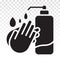 Washing hands / wash hand thoroughly with soap - Flat icon on a transparent background