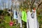 Washing line with t-shirts and towel