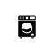 Washing Machine, Automatic Electric Washer. Flat Vector Icon illustration. Simple black symbol on white background. Washing