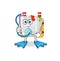 Washing machine diver cartoon. cartoon mascot vector