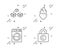 Washing machine, Heart flame and Parcel shipping icons set. Copyright locker sign. Vector