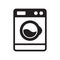 Washing machine home appliance black isolated vector icon.