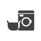 Washing machine icon, filled flat sign, solid glyph pictogram.