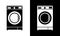 Washing machine icon flat. Minimalist style vector illustration.