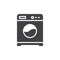 Washing machine icon vector, filled flat sign, solid pictogram isolated on white.