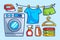 Washing Machine Laundry Cartoon Collection