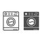 Washing machine line and glyph icon. Washer vector illustration isolated on white. Home appliance outline style design