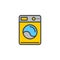 Washing machine line icon, filled outline vector sign, linear colorful pictogram isolated on white.
