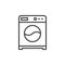 Washing machine line icon, outline vector sign, linear style pictogram isolated on white.