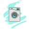 Washing machine line icon sign.