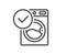 Washing machine line icon. Wash laundry sign. Vector