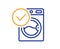 Washing machine line icon. Wash laundry sign. Vector