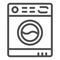 Washing machine line icon. Washer vector illustration isolated on white. Home appliance outline style design, designed
