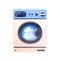 Washing machine, modern washer closed-door vector illustration