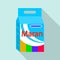 Washing machine powder icon, flat style