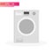 Washing machine in a realistic gray design with a display and easy operation. Household appliances for the home. On a