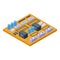 Washing machine repair electric icon isometric vector. Broken appliance