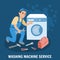 Washing Machine Service. Vector Illustration.