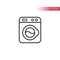 Washing machine simple thin line vector icon. Editable stroke.