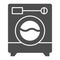 Washing machine solid icon. Appliance vector illustration isolated on white. Washer glyph style design, designed for web