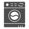 Washing machine solid icon. Washer vector illustration isolated on white. Home appliance glyph style design, designed