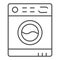 Washing machine thin line icon. Washer vector illustration isolated on white. Home appliance outline style design