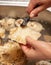 Washing mushrooms with a toothbrush