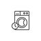 Washing time instructions line icon