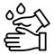 Washing water hands icon, outline style