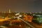 Washington DC Night photography aerial view. Washington Monument and Congress at night 