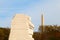 WASHINGTON DC - NOVEMBER 09, 2014: The Martin Luther King Jr Memorial and the National Monument on the National Mall in Washington