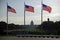Washington DC, United States - September 27, 2017: Capitol Building viewed from Washington Monument flag circle.