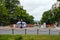 Washington DC, USA - June 9, 2019: Homeless persons tent in the city  on the pedestrian walkway. Washington has a number of