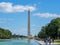 Washington, District of Columbia, United States - Washington monument park, obelisk national mall, American flags and US capitol