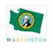 Washington Logo. Map of Washington with us state.