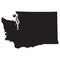 Washington map on white background. Washington state sign. Washington state of USA black outline map symbol. flat style