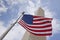 Washington monument and flag